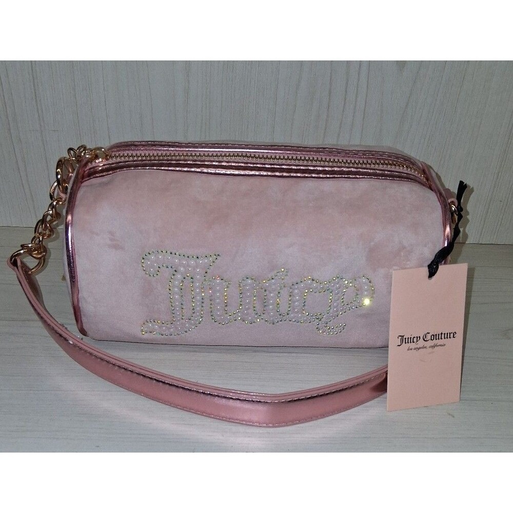 NEW! Juicy Couture String of Pearls Roll Bag in Pink Diamond